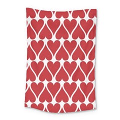 Hearts Pattern Seamless Red Love Small Tapestry by Apen