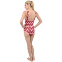 Hearts Pattern Seamless Red Love Cross Front Low Back Swimsuit View2