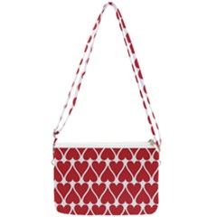 Hearts Pattern Seamless Red Love Double Gusset Crossbody Bag by Apen