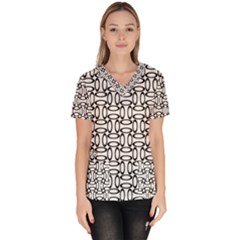 Ellipse Pattern Ellipse Dot Pattern Women s V-neck Scrub Top by Apen