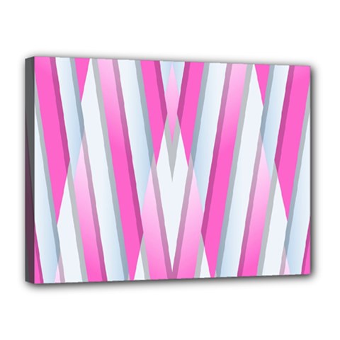 Geometric 3d Design Pattern Pink Canvas 16  X 12  (stretched) by Apen