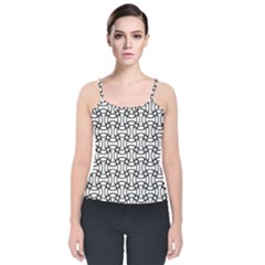 Ellipse Pattern Ellipse Dot Pattern Velvet Spaghetti Strap Top by Apen