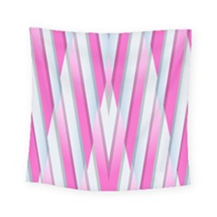 Geometric 3d Design Pattern Pink Square Tapestry (small) by Apen