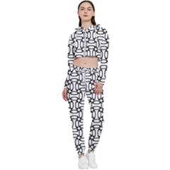 Ellipse Pattern Ellipse Dot Pattern Cropped Zip Up Lounge Set by Apen