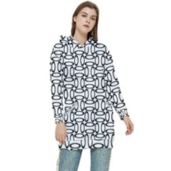 Ellipse Pattern Ellipse Dot Pattern Women s Long Oversized Pullover Hoodie by Apen