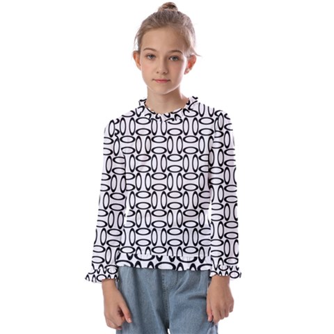 Ellipse Pattern Ellipse Dot Pattern Kids  Frill Detail T-shirt by Apen