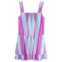 Geometric 3d Design Pattern Pink Kids  Layered Skirt Swimsuit by Apen