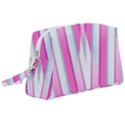 Geometric 3d Design Pattern Pink Wristlet Pouch Bag (Large) View1