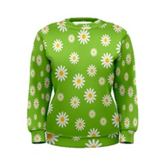 Daisy Flowers Floral Wallpaper Women s Sweatshirt by Apen