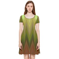 Zig Zag Chevron Classic Pattern Inside Out Cap Sleeve Dress