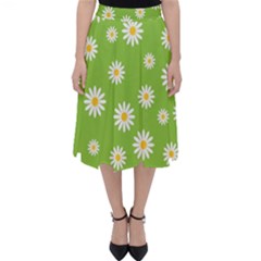 Daisy Flowers Floral Wallpaper Classic Midi Skirt