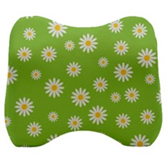 Daisy Flowers Floral Wallpaper Velour Head Support Cushion by Apen