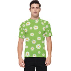 Daisy Flowers Floral Wallpaper Men s Short Sleeve Rash Guard by Apen