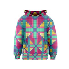 Checkerboard Squares Abstract Texture Patterns Kids  Pullover Hoodie by Apen