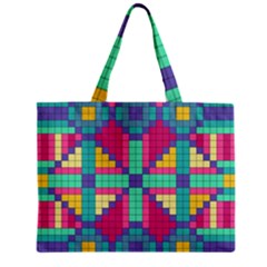 Checkerboard Squares Abstract Texture Patterns Zipper Mini Tote Bag by Apen