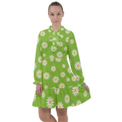 Daisy Flowers Floral Wallpaper All Frills Chiffon Dress by Apen