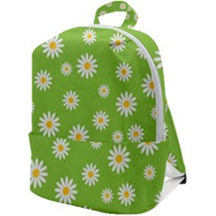 Daisy Flowers Floral Wallpaper Zip Up Backpack