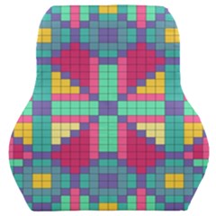 Checkerboard Squares Abstract Texture Patterns Car Seat Back Cushion  by Apen