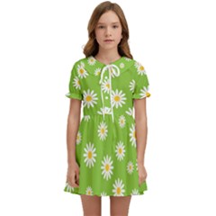 Daisy Flowers Floral Wallpaper Kids  Sweet Collar Dress by Apen