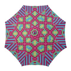 Checkerboard Squares Abstract Texture Pattern Golf Umbrellas