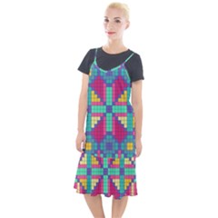 Checkerboard Squares Abstract Texture Patterns Camis Fishtail Dress by Apen