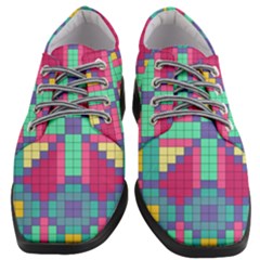 Checkerboard Squares Abstract Texture Patterns Women Heeled Oxford Shoes by Apen