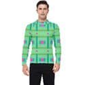 Checkerboard Squares Abstract Men s Long Sleeve Rash Guard View1