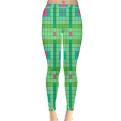 Checkerboard Squares Abstract Inside Out Leggings by Apen