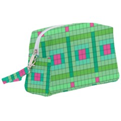 Checkerboard Squares Abstract Wristlet Pouch Bag (large) by Apen