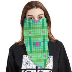 Checkerboard Squares Abstract Face Covering Bandana (triangle) by Apen