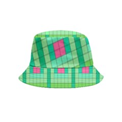 Checkerboard Squares Abstract Inside Out Bucket Hat (kids) by Apen