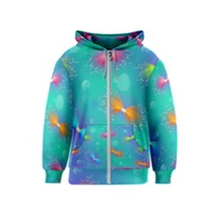 Non Seamless Pattern Blues Bright Kids  Zipper Hoodie