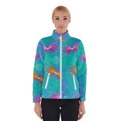 Non Seamless Pattern Blues Bright Women s Bomber Jacket