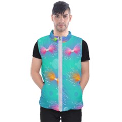 Non Seamless Pattern Blues Bright Men s Puffer Vest