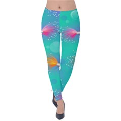 Non Seamless Pattern Blues Bright Velvet Leggings