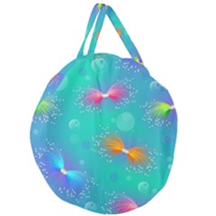 Non Seamless Pattern Blues Bright Giant Round Zipper Tote by Dutashop