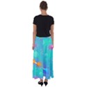 Non Seamless Pattern Blues Bright Flared Maxi Skirt View2