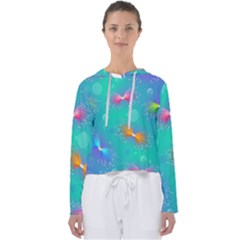 Non Seamless Pattern Blues Bright Women s Slouchy Sweat