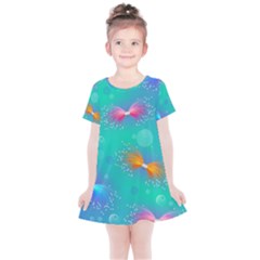 Non Seamless Pattern Blues Bright Kids  Simple Cotton Dress by Dutashop