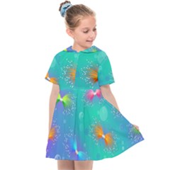 Non Seamless Pattern Blues Bright Kids  Sailor Dress by Dutashop