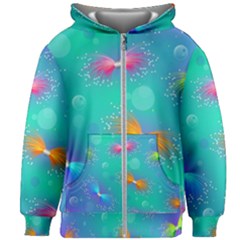 Non Seamless Pattern Blues Bright Kids  Zipper Hoodie Without Drawstring