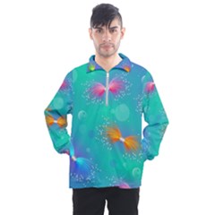 Non Seamless Pattern Blues Bright Men s Half Zip Pullover