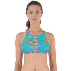 Non Seamless Pattern Blues Bright Perfectly Cut Out Bikini Top