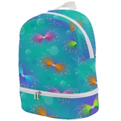 Non Seamless Pattern Blues Bright Zip Bottom Backpack