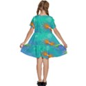 Non Seamless Pattern Blues Bright Kids  Short Sleeve Tiered Mini Dress View4