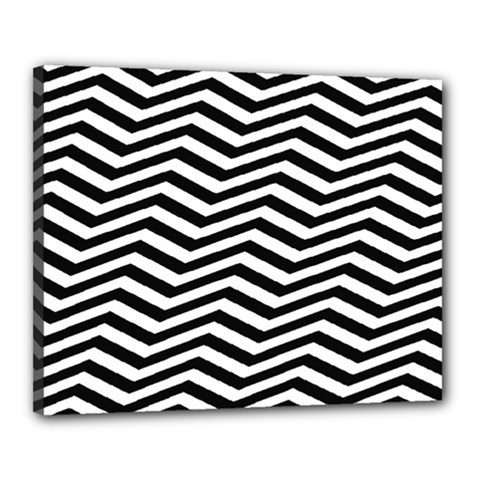 Zigzag Chevron Pattern Canvas 20  X 16  (stretched) by Dutashop