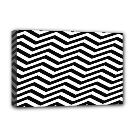 Zigzag Chevron Pattern Deluxe Canvas 18  X 12  (stretched)