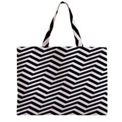 Zigzag Chevron Pattern Zipper Mini Tote Bag by Dutashop