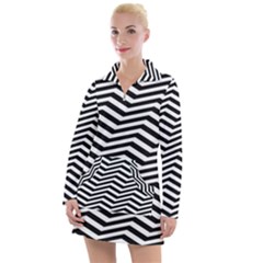 Zigzag Chevron Pattern Women s Long Sleeve Casual Dress by Dutashop