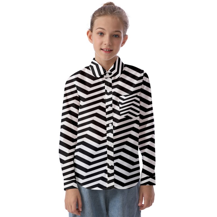 Zigzag Chevron Pattern Kids  Long Sleeve Shirt